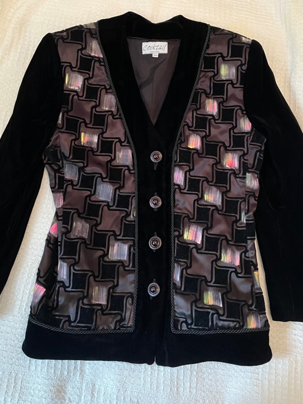 COCKTAIL MONTREAL brand, Made in Canada, Unique Dressy Jacket, Women’s size 12